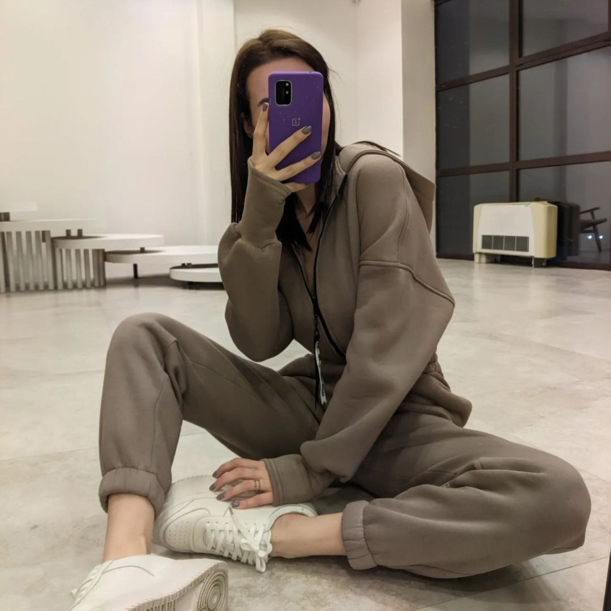 Women's Hooded Jumpsuit Sports Casual One-piece Suit