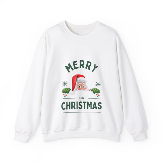 Santa Christmas Crewneck Sweatshirt - Holiday Santa Claus Jumper, Xmas, Festive Winter Sweater, Pink Unisex Christmas Top, Cozy