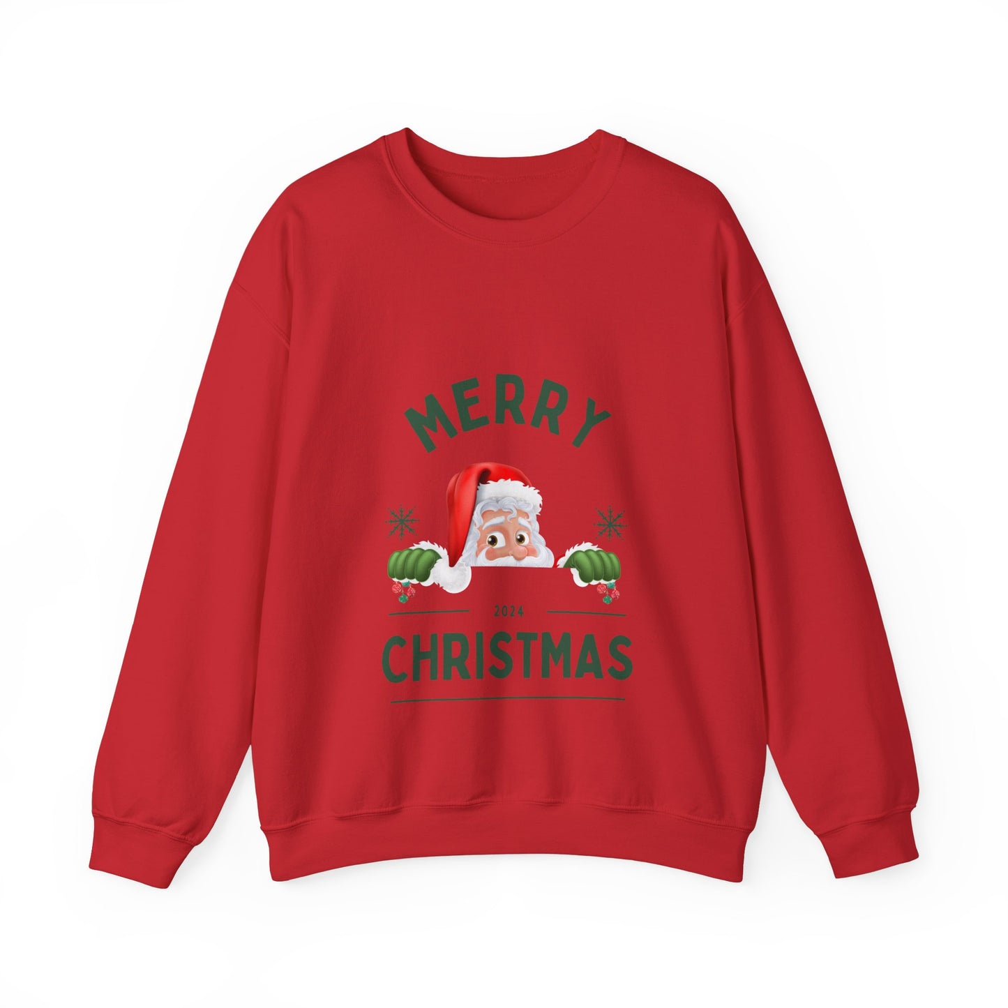 Santa Christmas Crewneck Sweatshirt - Holiday Santa Claus Jumper, Xmas, Festive Winter Sweater, Pink Unisex Christmas Top, Cozy