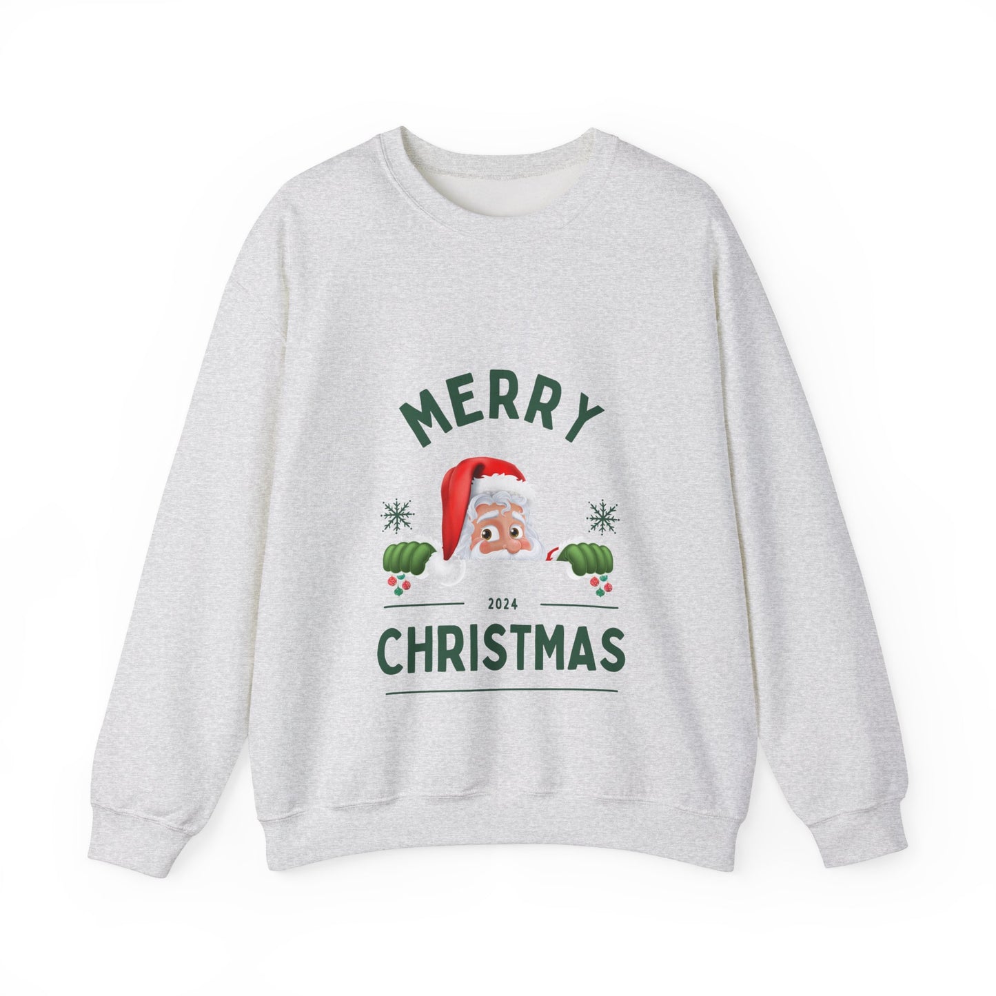 Santa Christmas Crewneck Sweatshirt - Holiday Santa Claus Jumper, Xmas, Festive Winter Sweater, Pink Unisex Christmas Top, Cozy