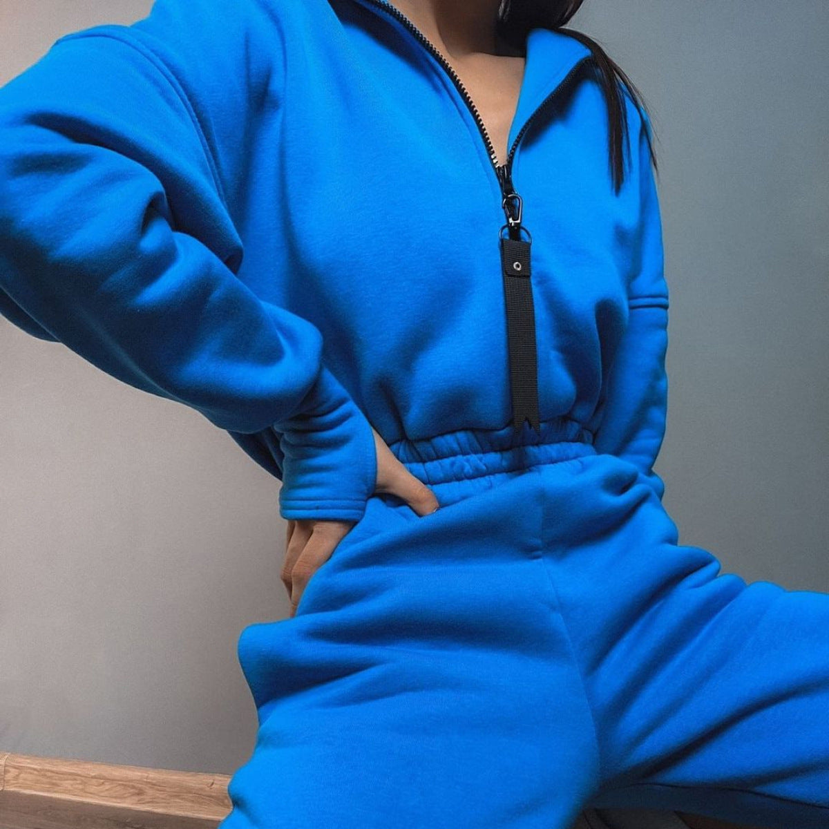 Women's Hooded Jumpsuit Sports Casual One-piece Suit