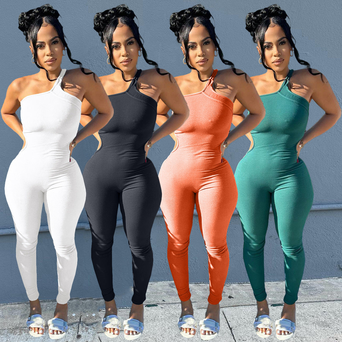 European And American Women's New Product Pit Tight Jumpsuit