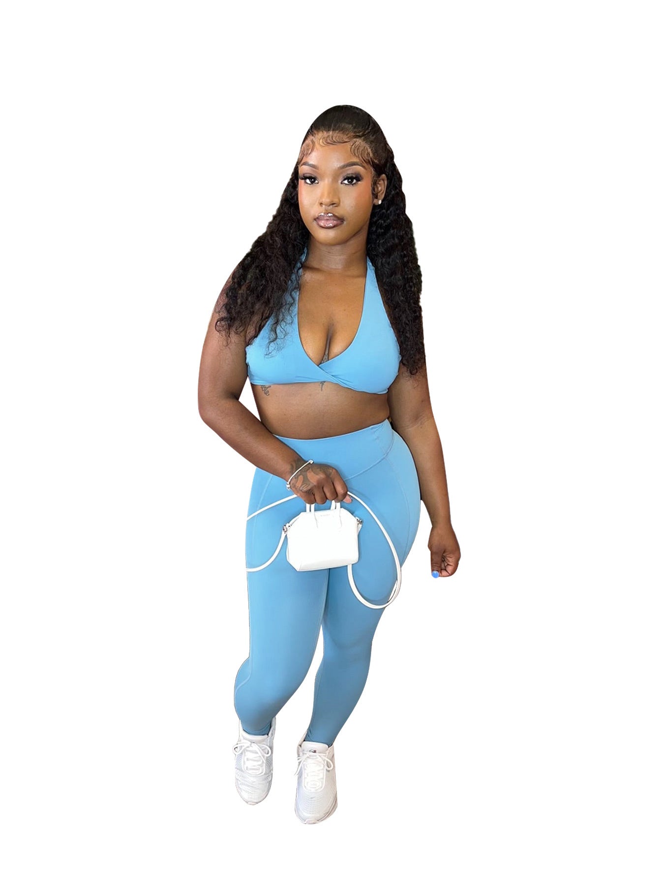 Women's Sleek and Sporty Three-Piece Set: Tight Casual Top & More