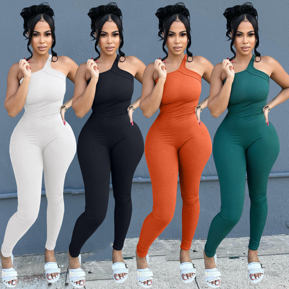 European And American Women's New Product Pit Tight Jumpsuit