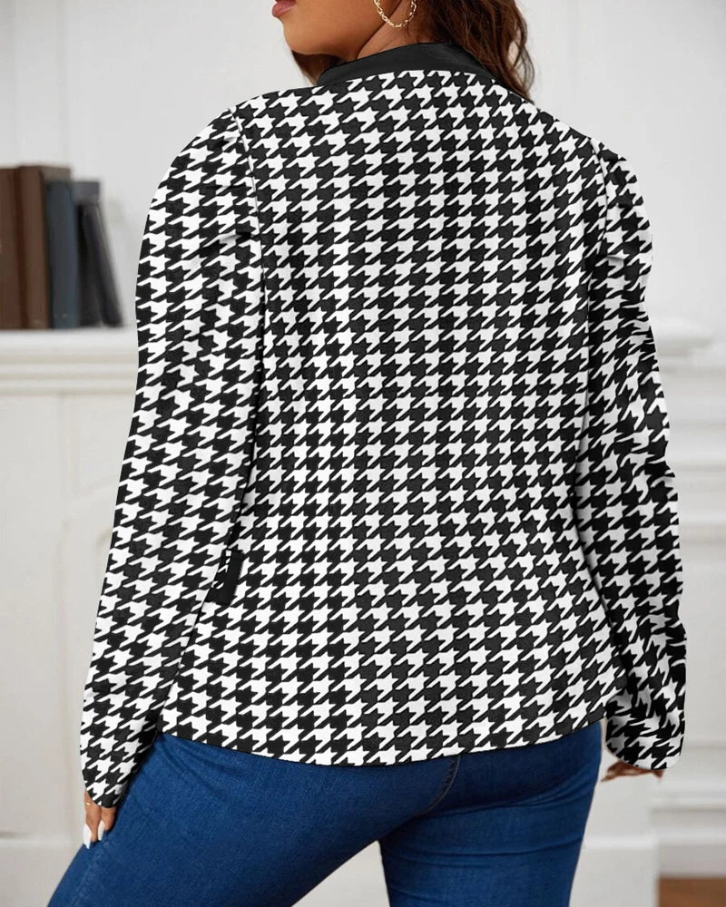 Houndstooth Elegance: Classic Chic Jacket