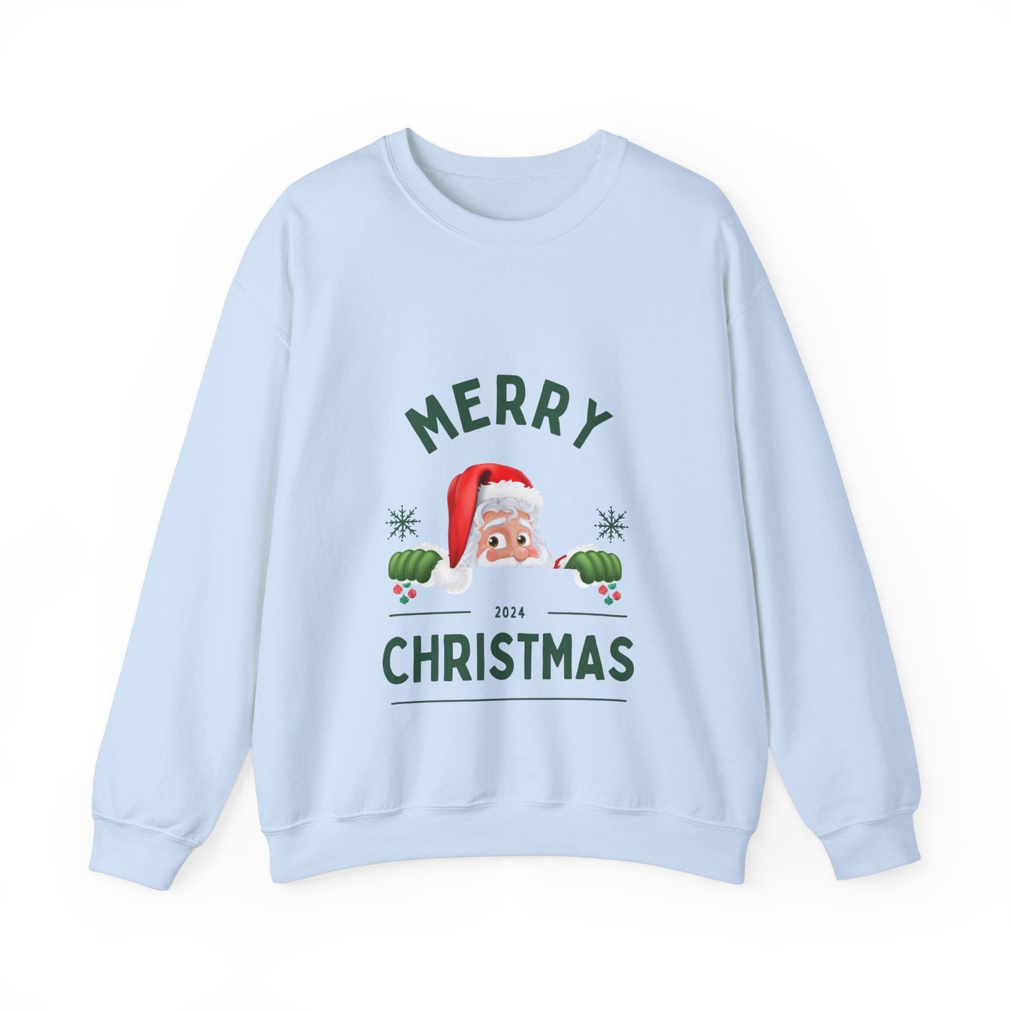 Santa Christmas Crewneck Sweatshirt - Holiday Santa Claus Jumper, Xmas, Festive Winter Sweater, Pink Unisex Christmas Top, Cozy