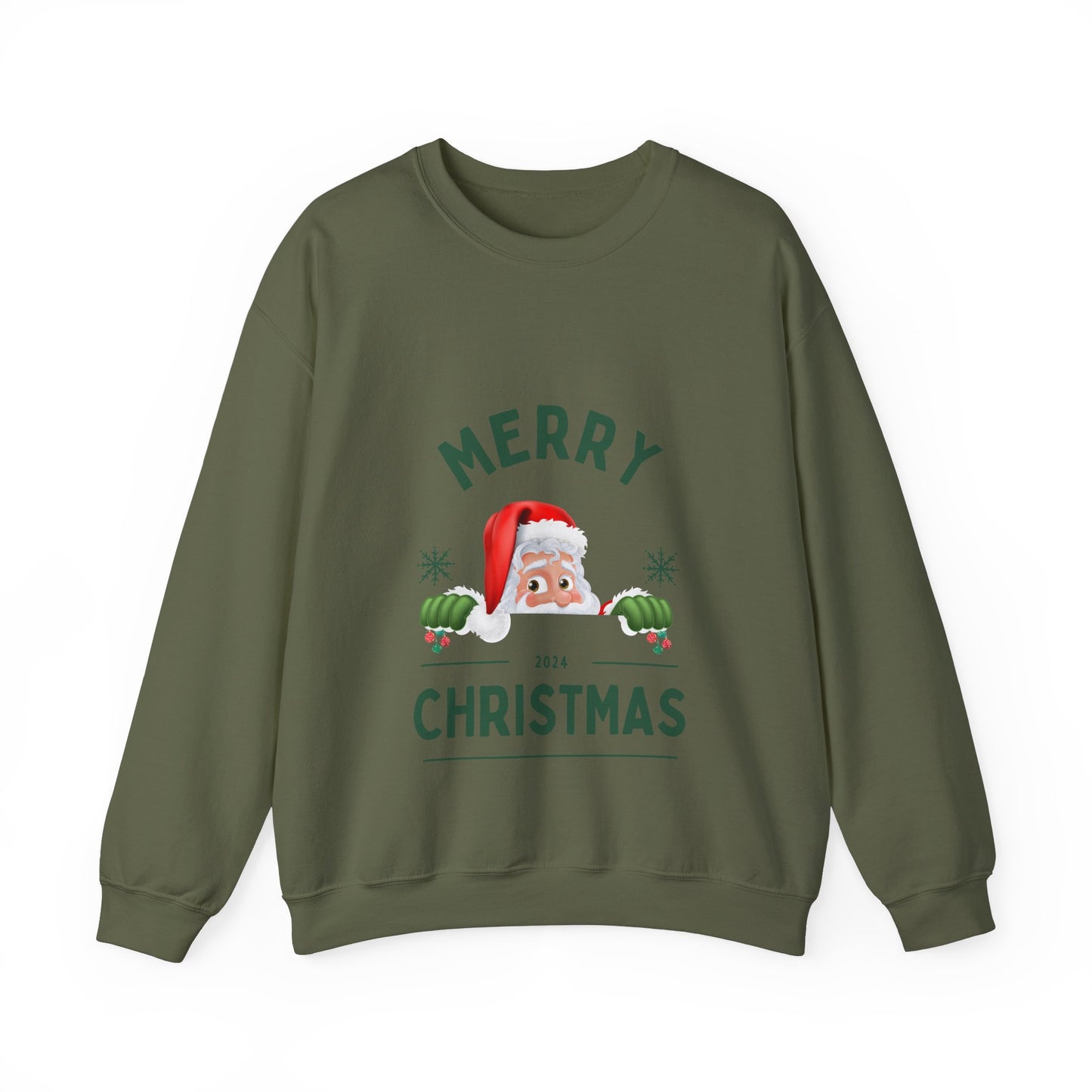 Santa Christmas Crewneck Sweatshirt - Holiday Santa Claus Jumper, Xmas, Festive Winter Sweater, Pink Unisex Christmas Top, Cozy