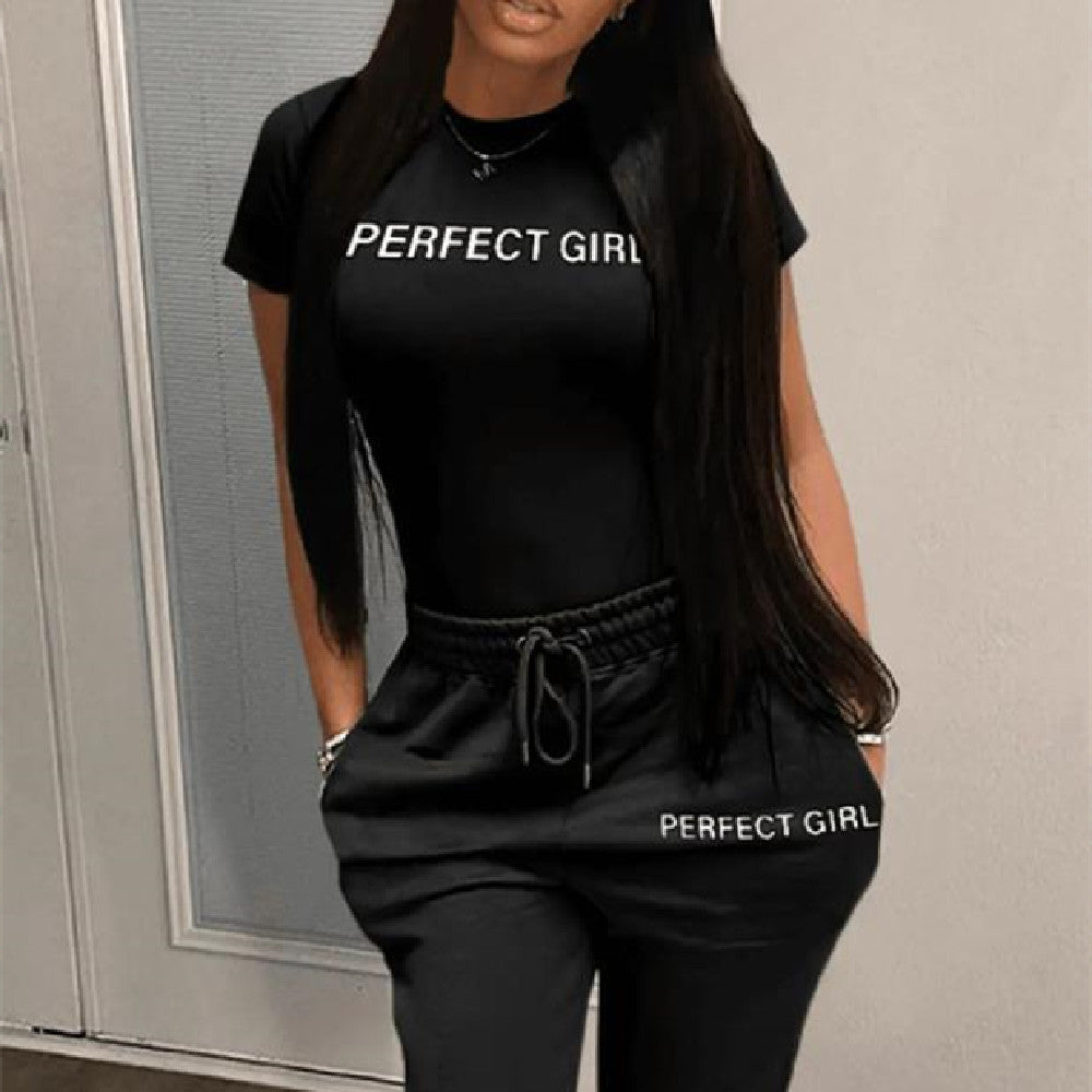 Stylish Women's 'Perfect Girl' Print Sweatpants Set: Ultimate Comfort Meets Chic Style