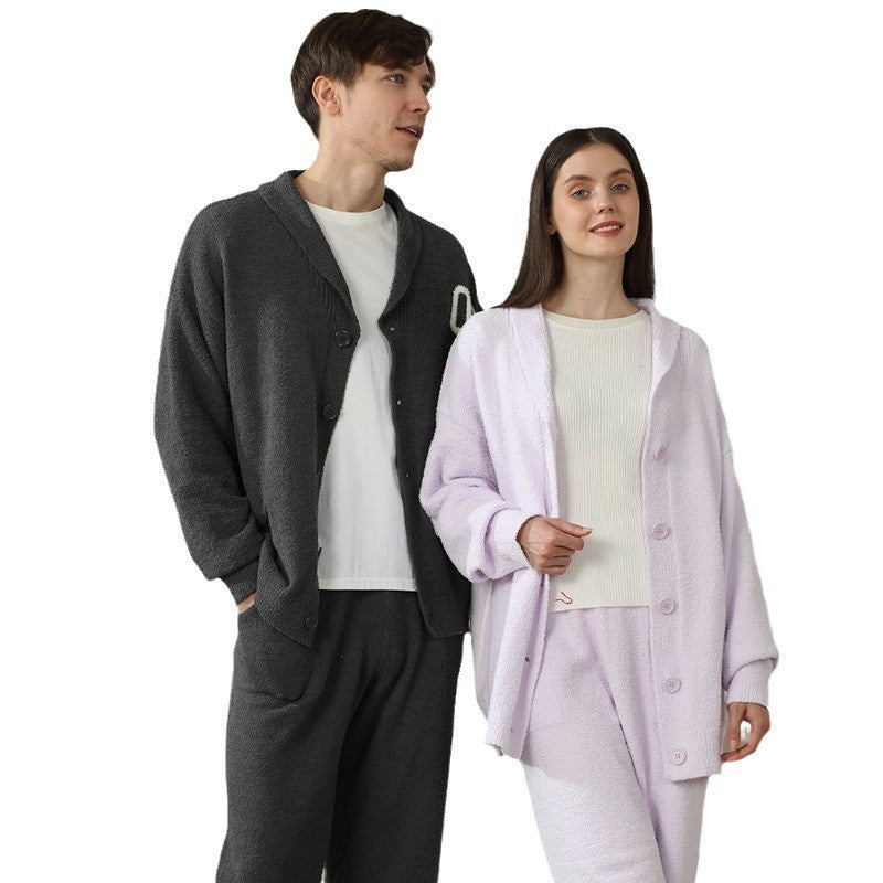 Couple Homewear V-neck Simplicity Suit