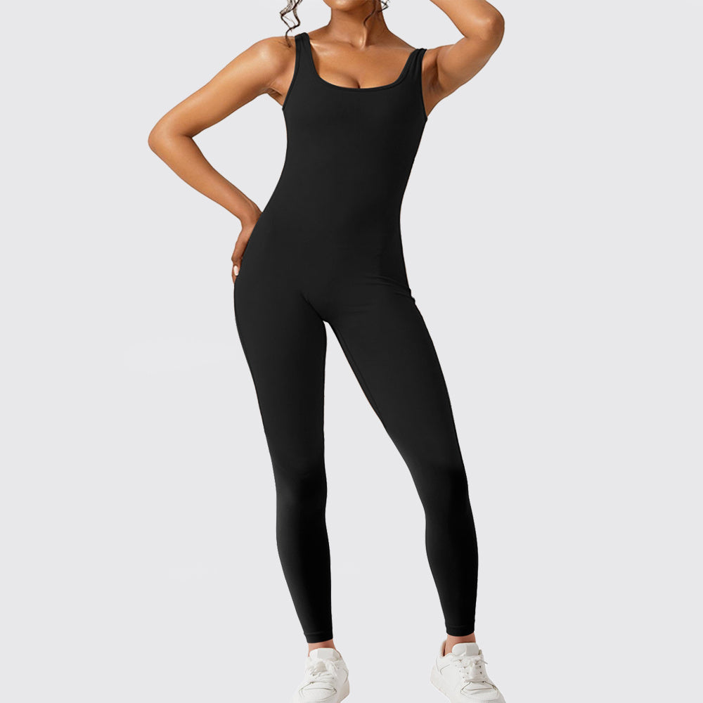 Sleeveless Flare Jumpsuits for Fitness and Yoga