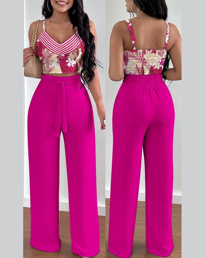 Trendy Fashion Suspenders Two-Piece Suit for Stylish Women's Wear