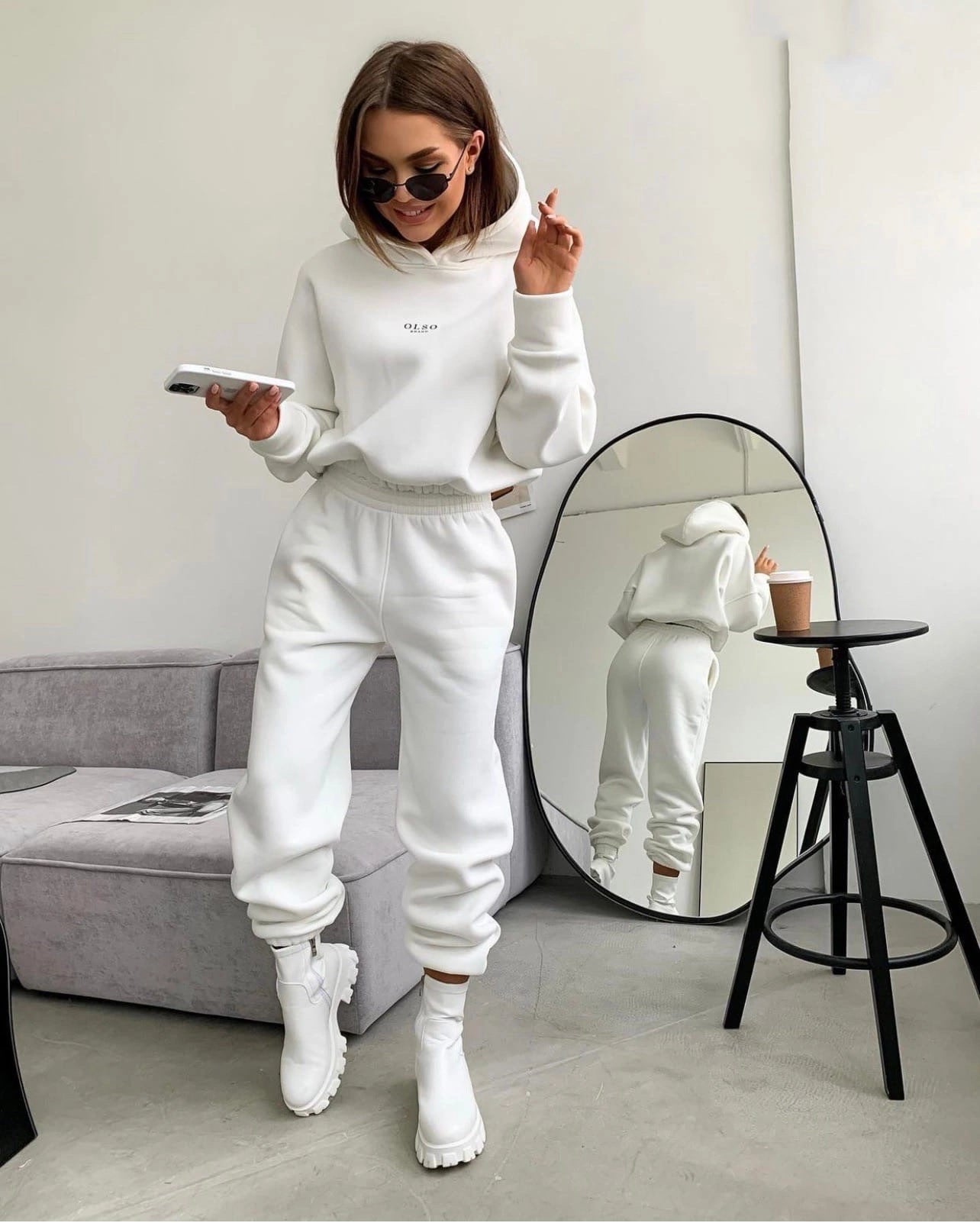 Cozy Women's Knitted Fleece Casual Set: Ultimate Two-Piece Comfort and Style