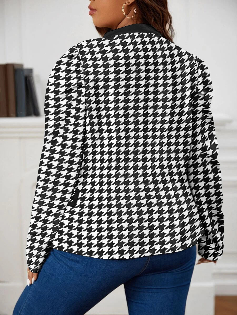 Houndstooth Elegance: Classic Chic Jacket