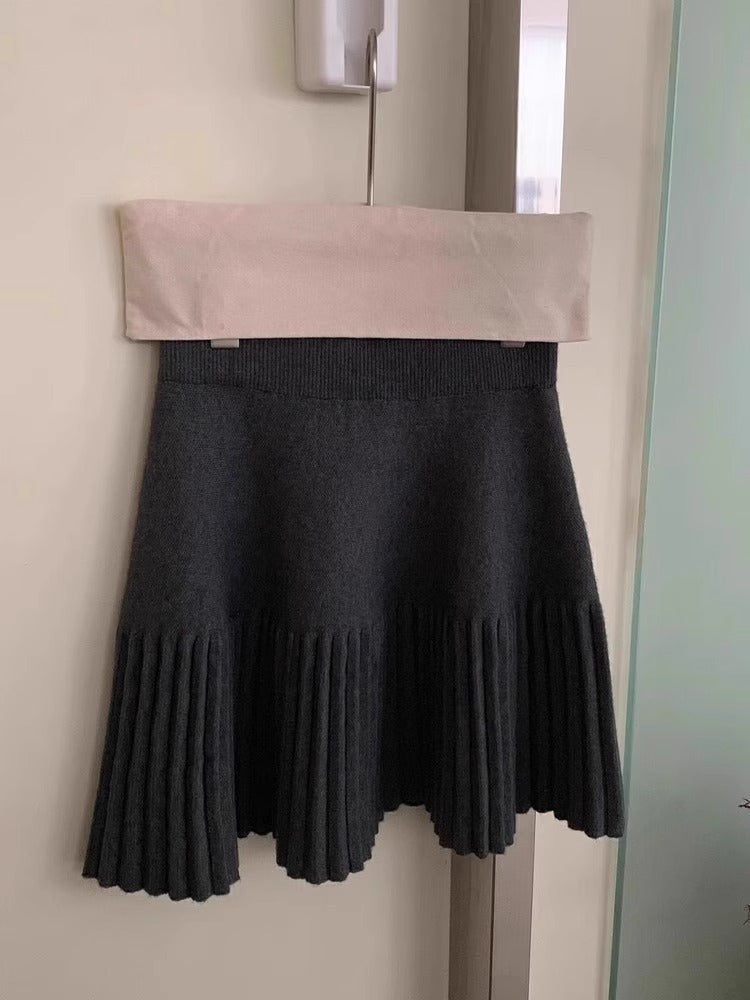 Women's High-Waist Wool Knitted Skirt: Slimming Autumn & Winter Essential