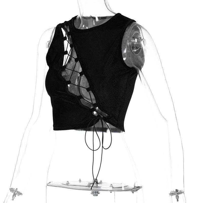 Chest Cutout Strap Sexy Vest