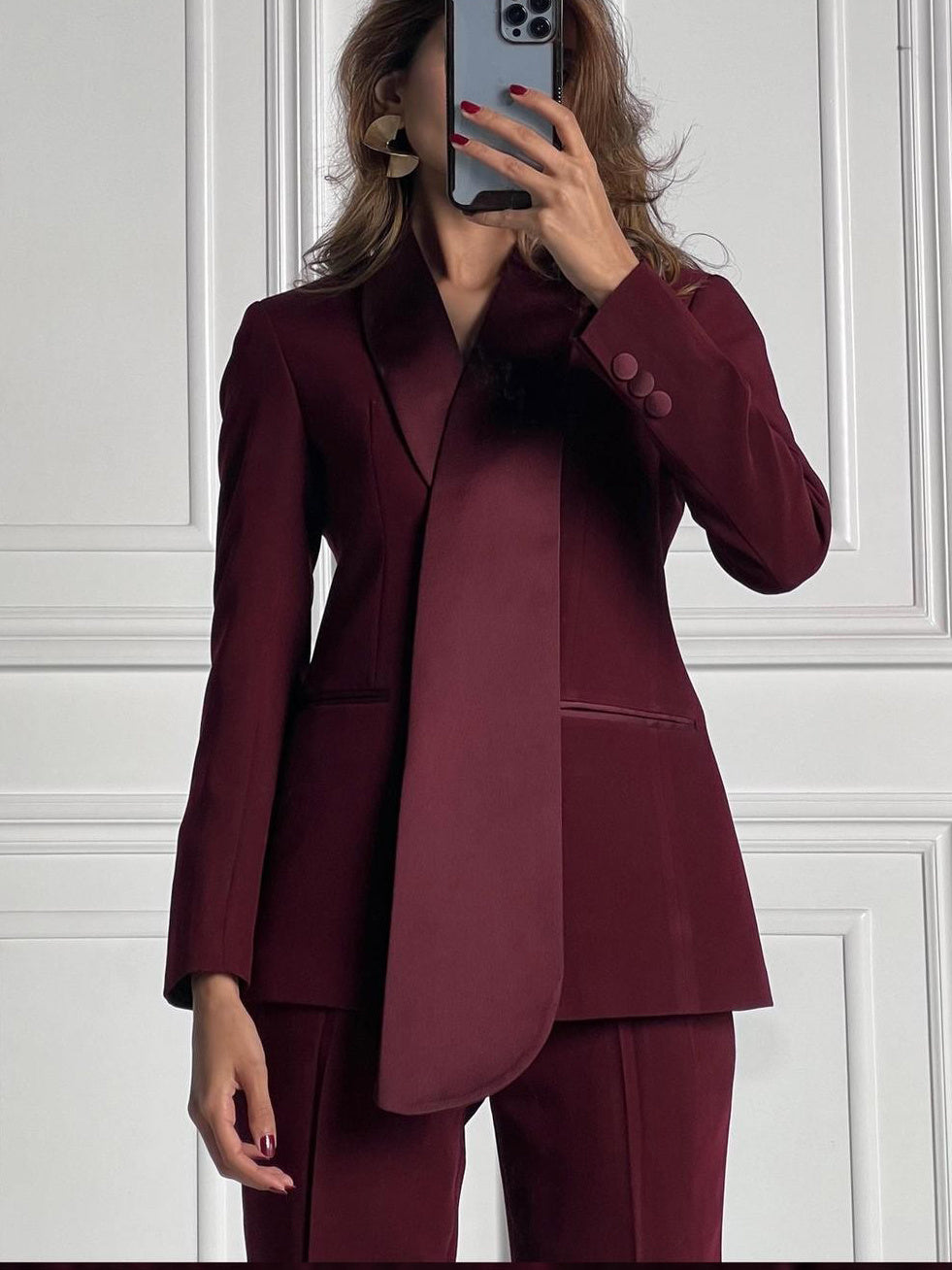 Exquisite Irregular Collar Blazer & High Waist Pants Suit: Elevate Your Style in Ultimate Elegance