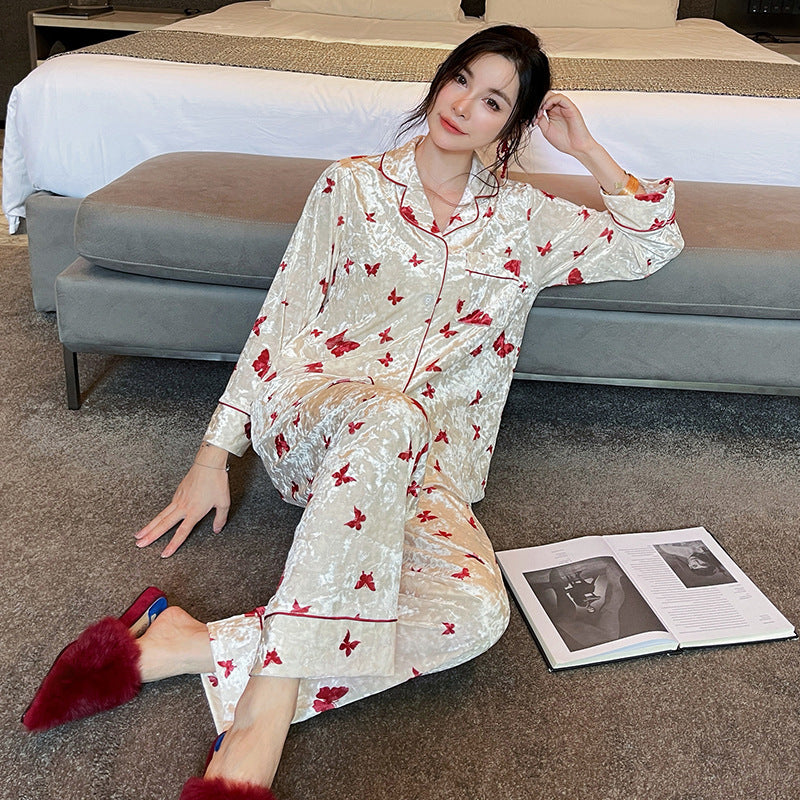 Velvet Butterfly Pajama Set