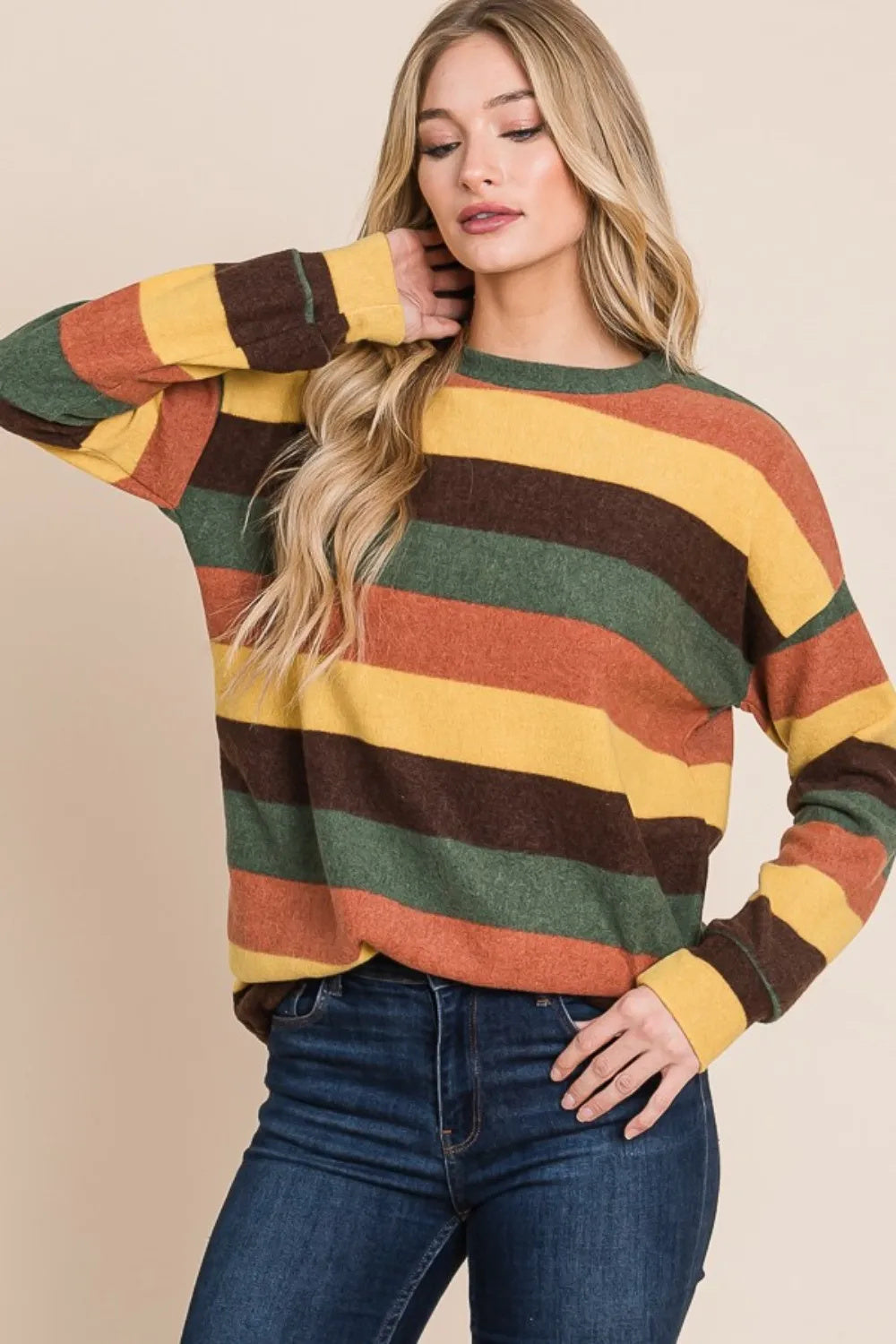 Multi-Color Striped Knit Top