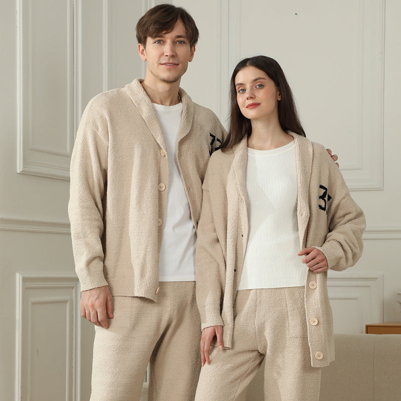 Couple Homewear V-neck Simplicity Suit